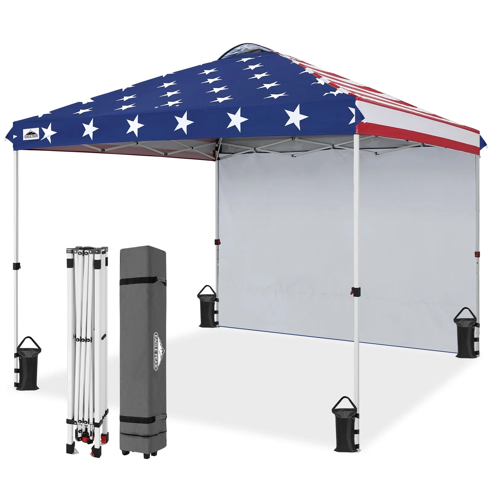10x10 Commercial Pop up Canopy with 1 Sidewall