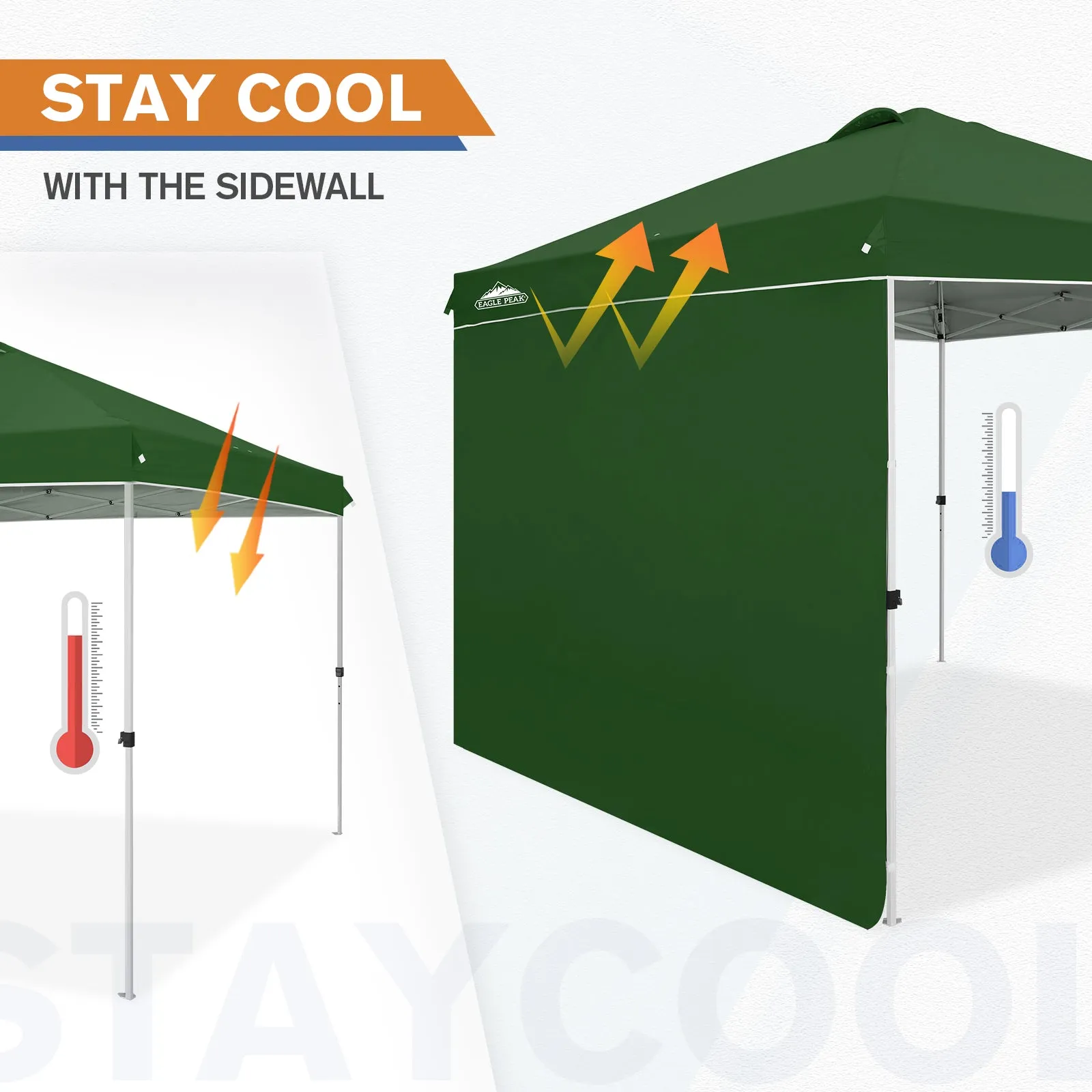 10x10 Commercial Pop up Canopy with 1 Sidewall
