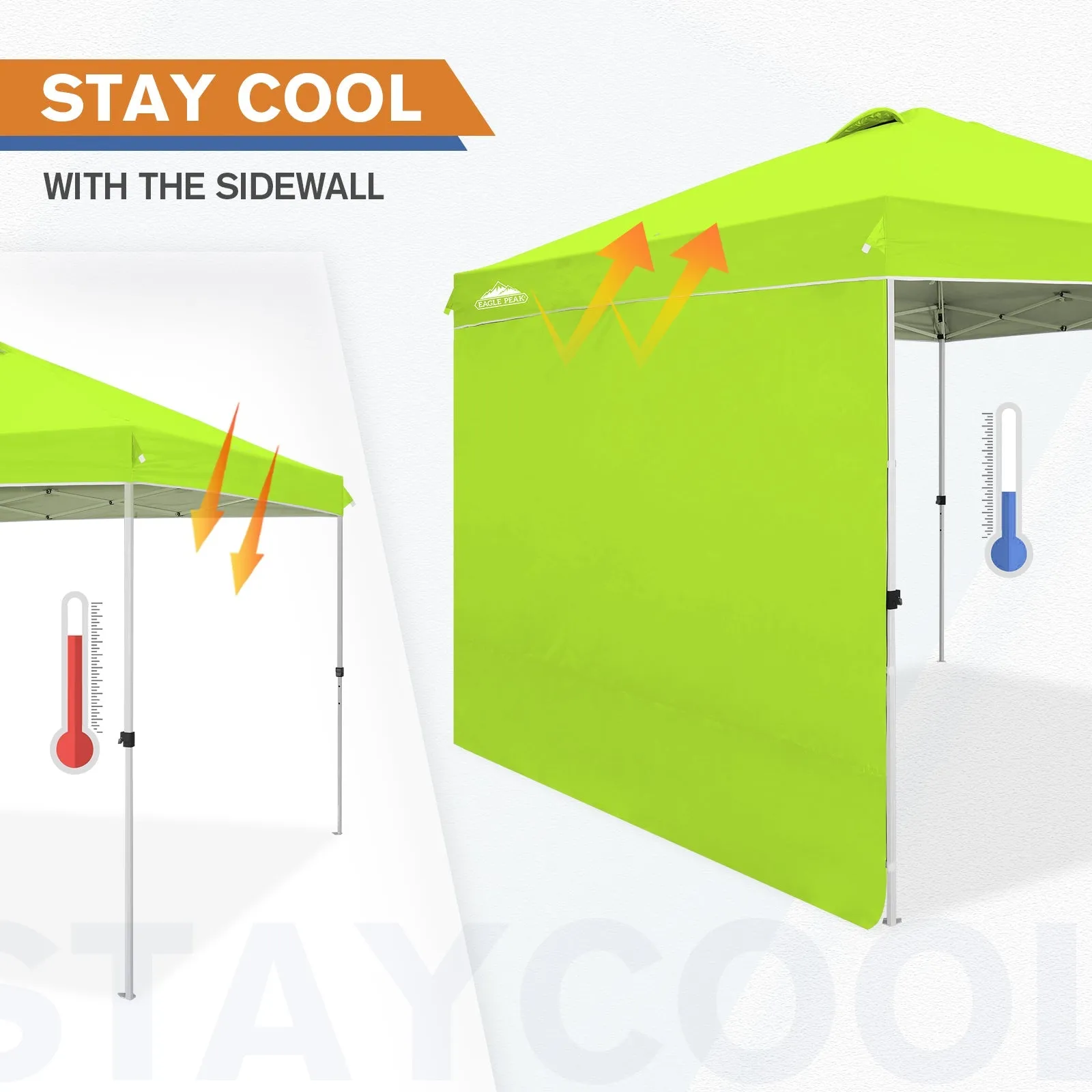 10x10 Commercial Pop up Canopy with 1 Sidewall