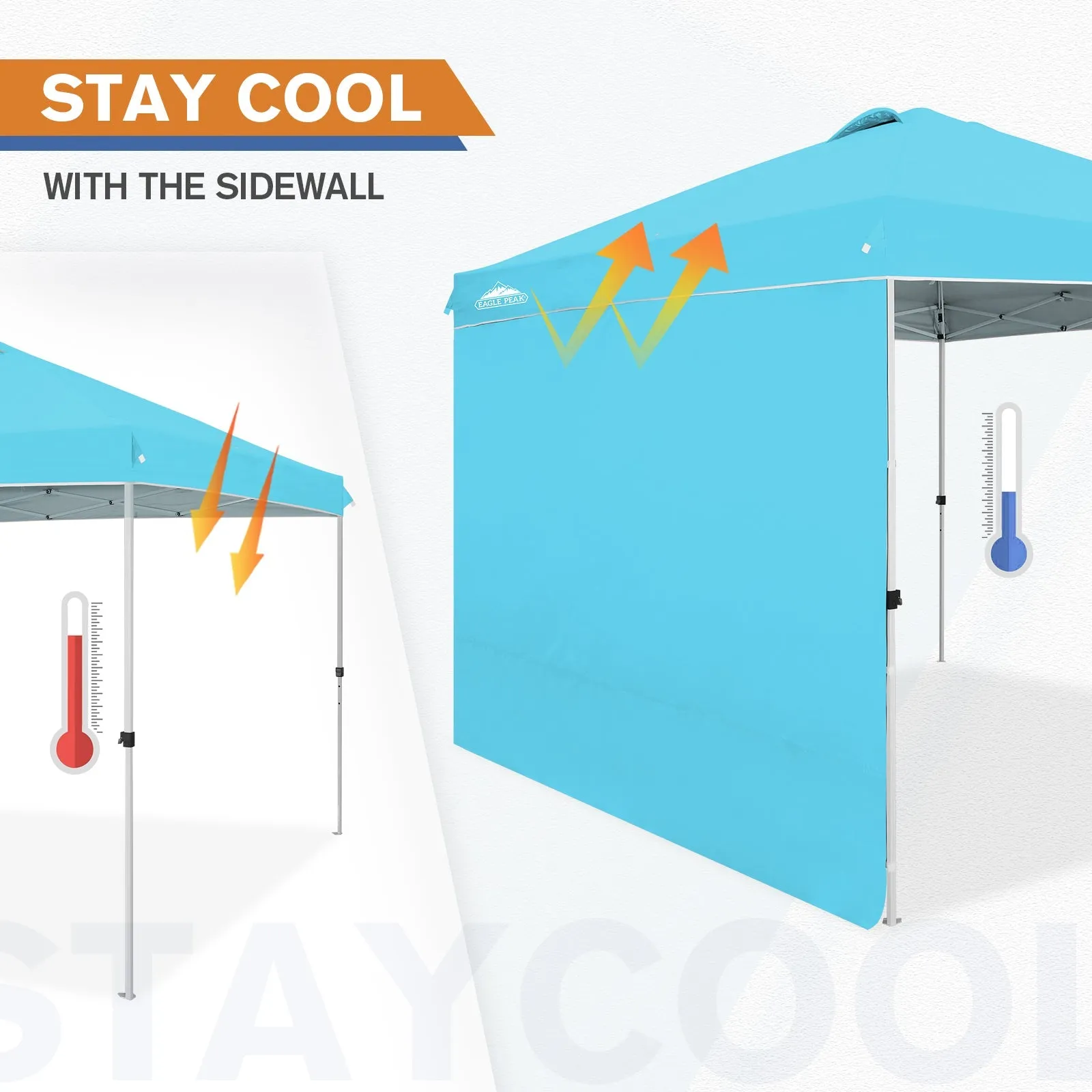 10x10 Commercial Pop up Canopy with 1 Sidewall