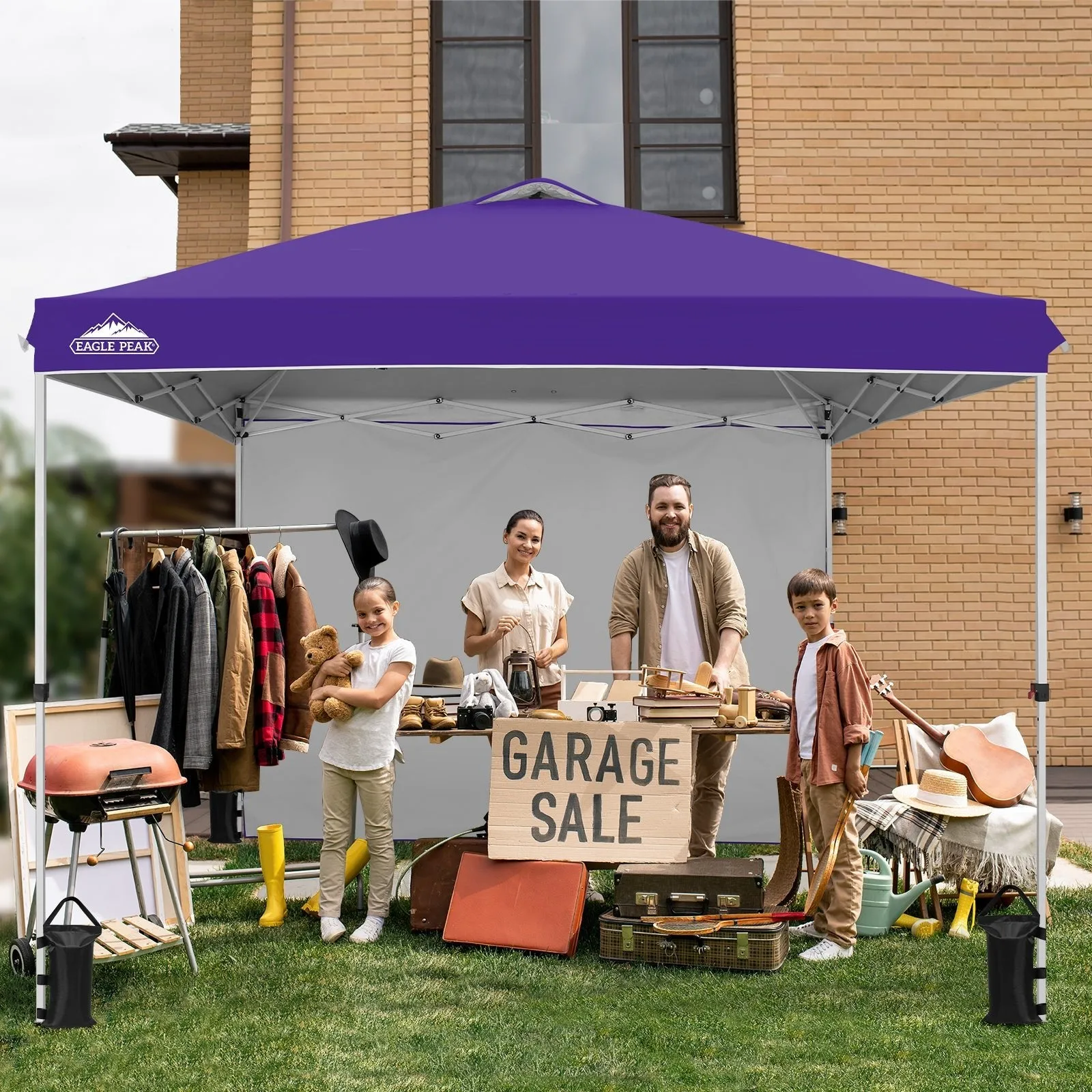 10x10 Commercial Pop up Canopy with 1 Sidewall