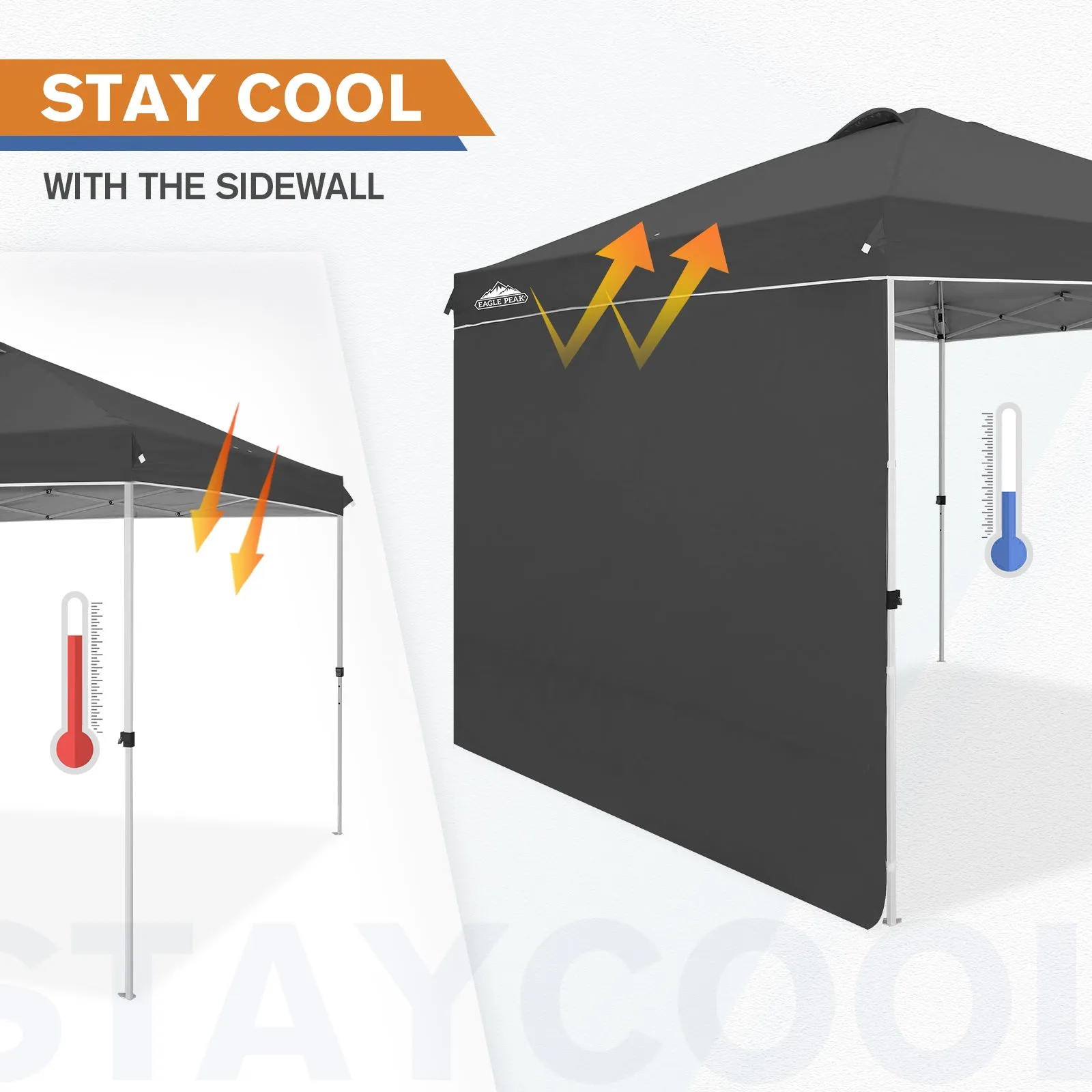 10x10 Commercial Pop up Canopy with 1 Sidewall