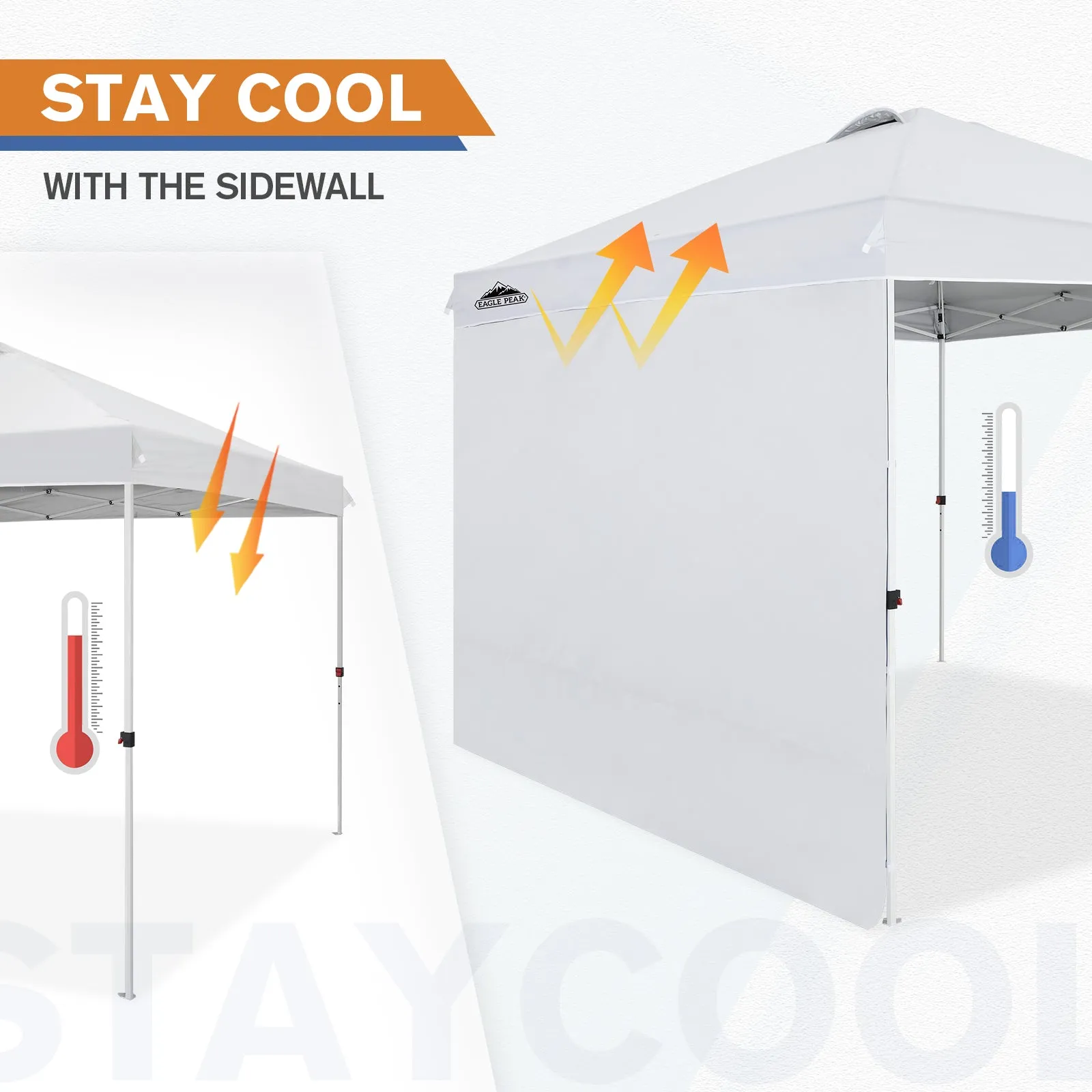 10x10 Commercial Pop up Canopy with 1 Sidewall