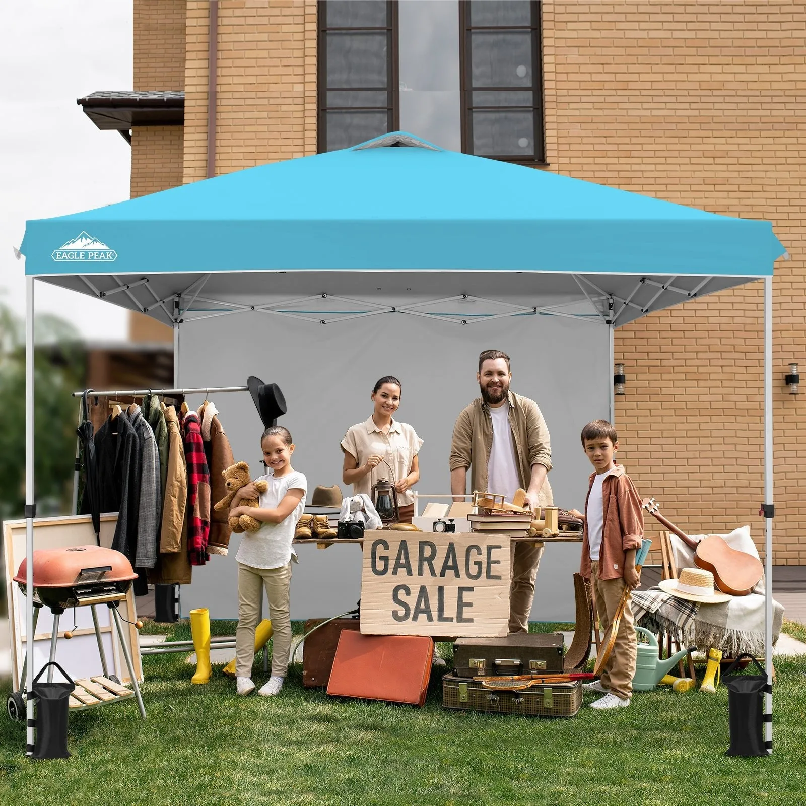 10x10 Commercial Pop up Canopy with 1 Sidewall