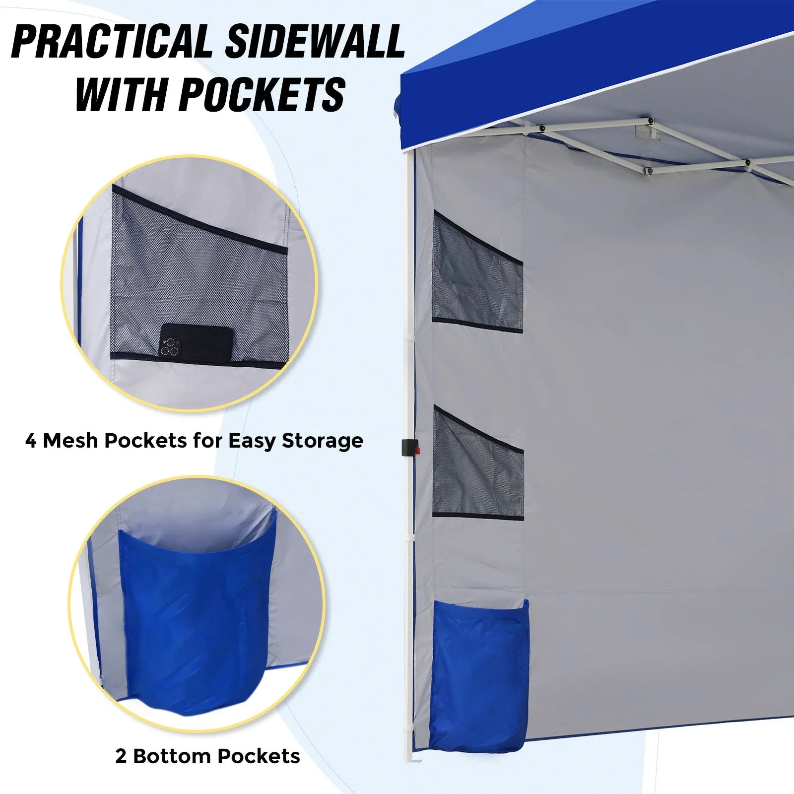10x10 ft Pop Up Canopy Tent with Sidewall