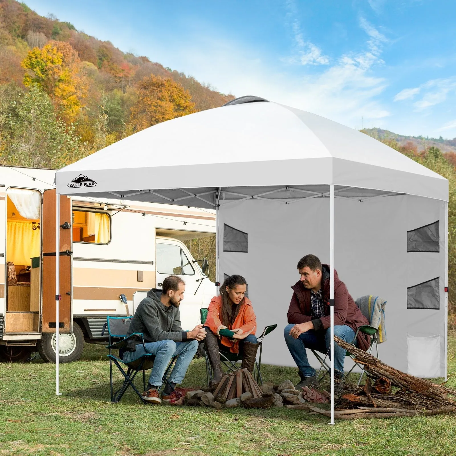 10x10 ft Pop Up Canopy Tent with Sidewall