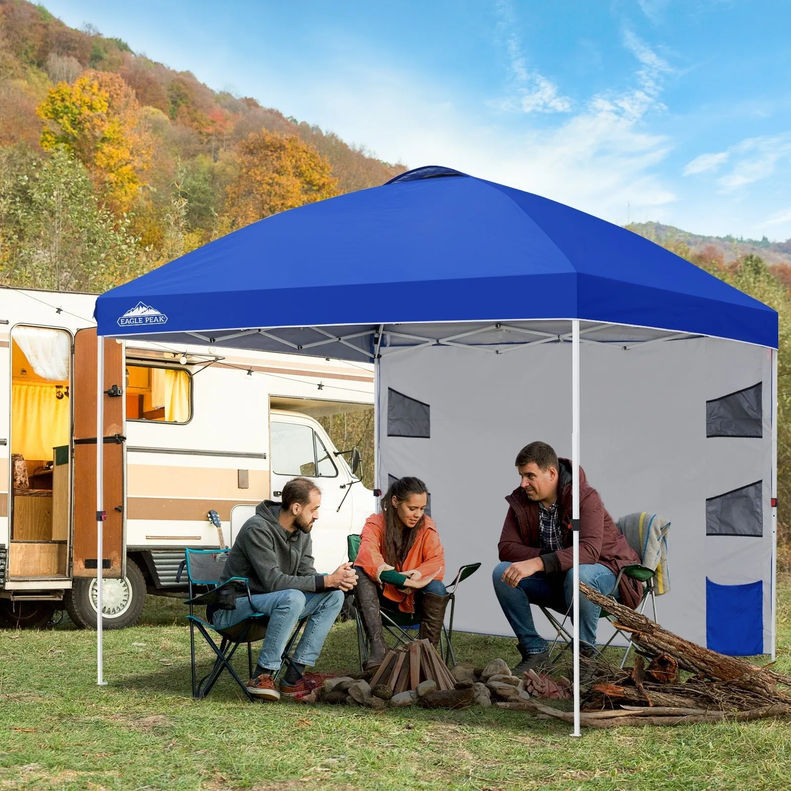 10x10 ft Pop Up Canopy Tent with Sidewall