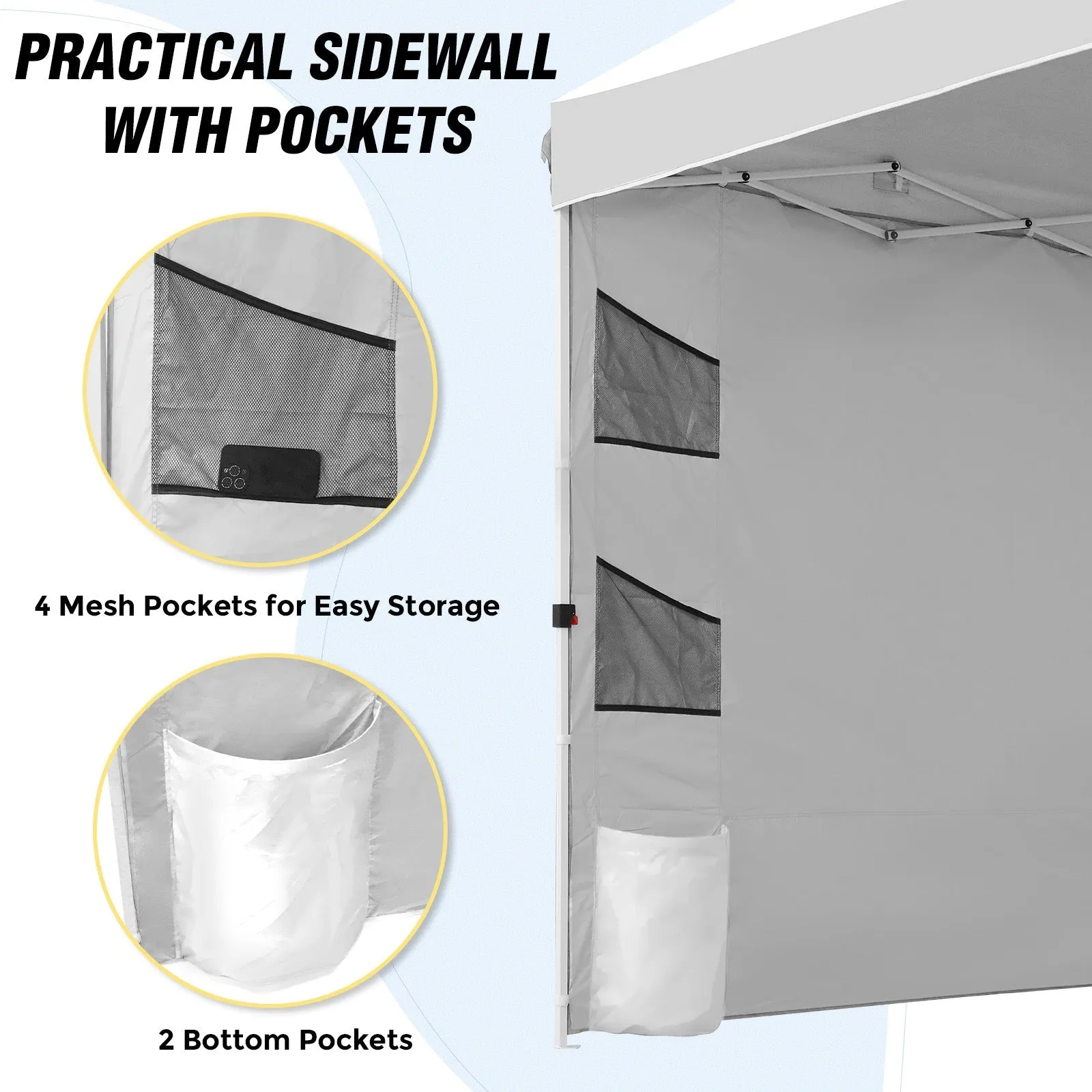 10x10 ft Pop Up Canopy Tent with Sidewall
