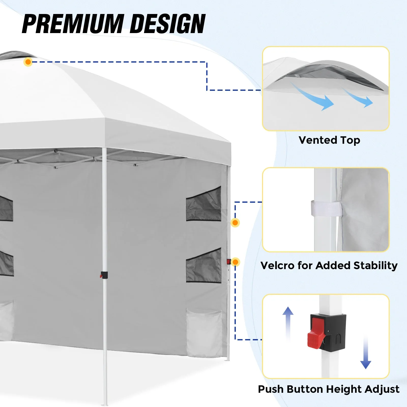 10x10 ft Pop Up Canopy Tent with Sidewall