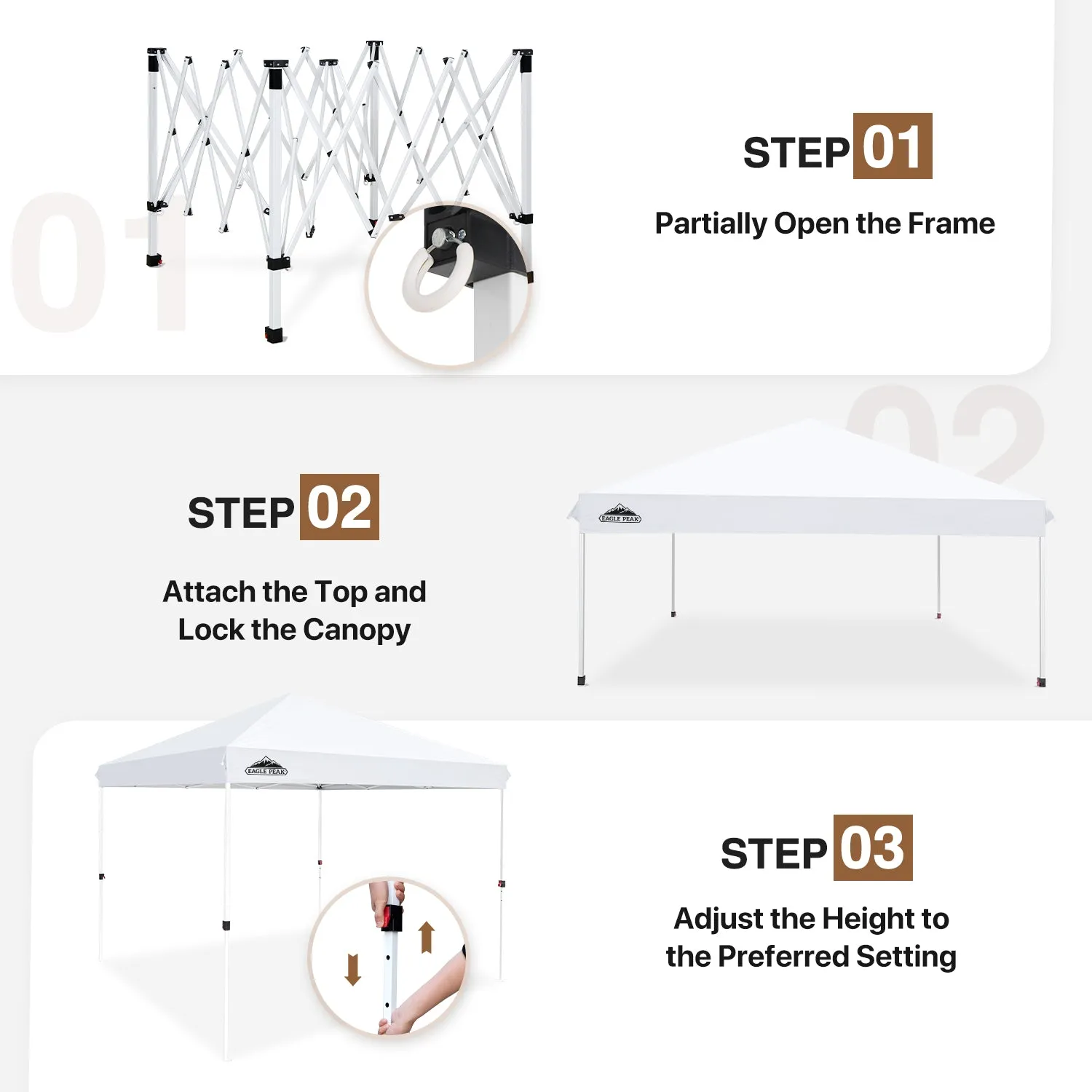 10x10 Outdoor Pop up Straight Leg Canopy with Wheeled Carry Bag