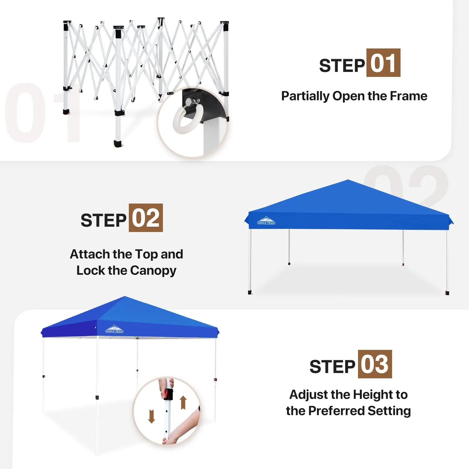 10x10 Outdoor Pop up Straight Leg Canopy with Wheeled Carry Bag