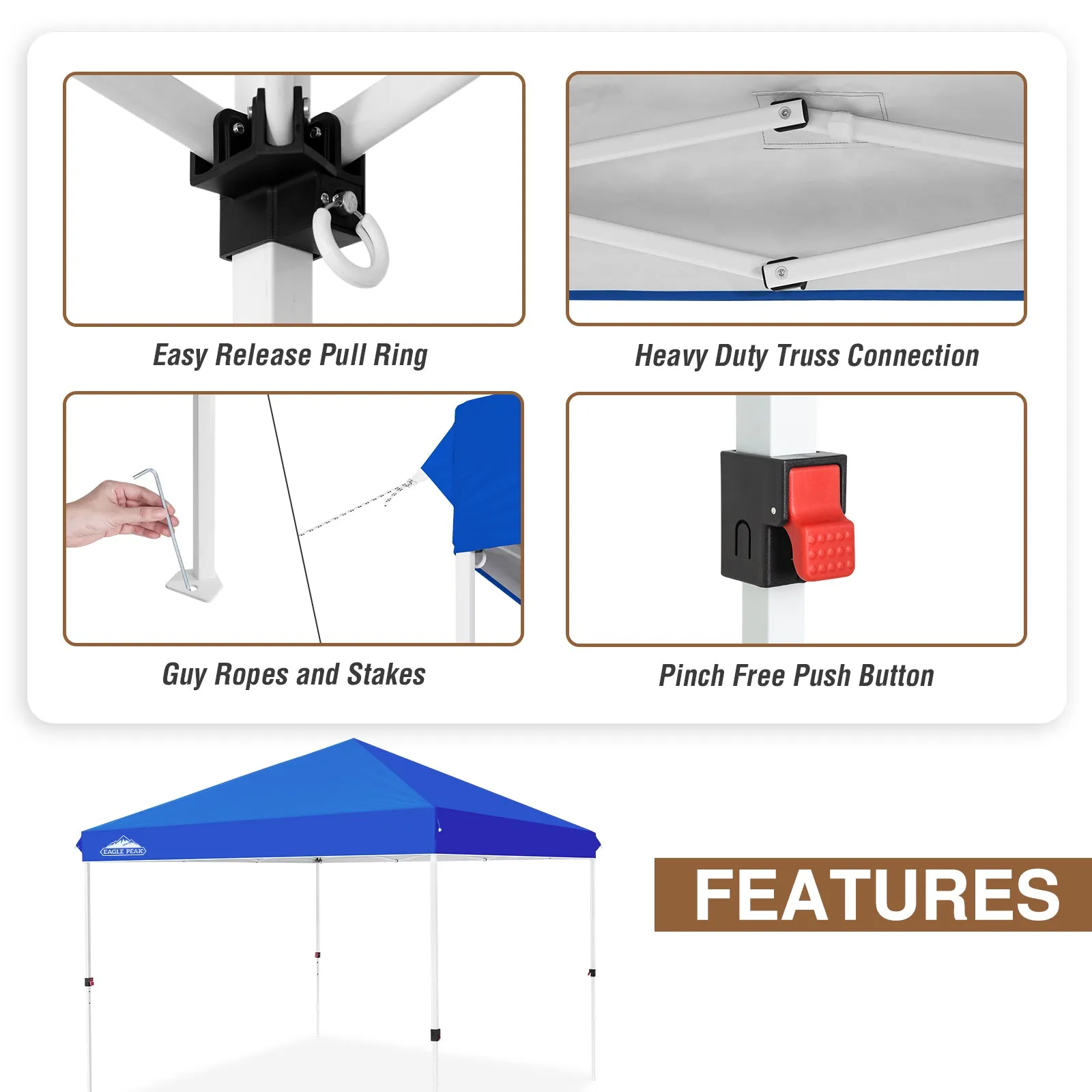 10x10 Outdoor Pop up Straight Leg Canopy with Wheeled Carry Bag