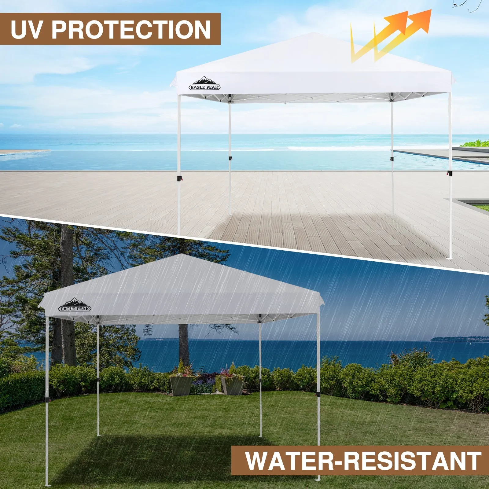 10x10 Outdoor Pop up Straight Leg Canopy with Wheeled Carry Bag