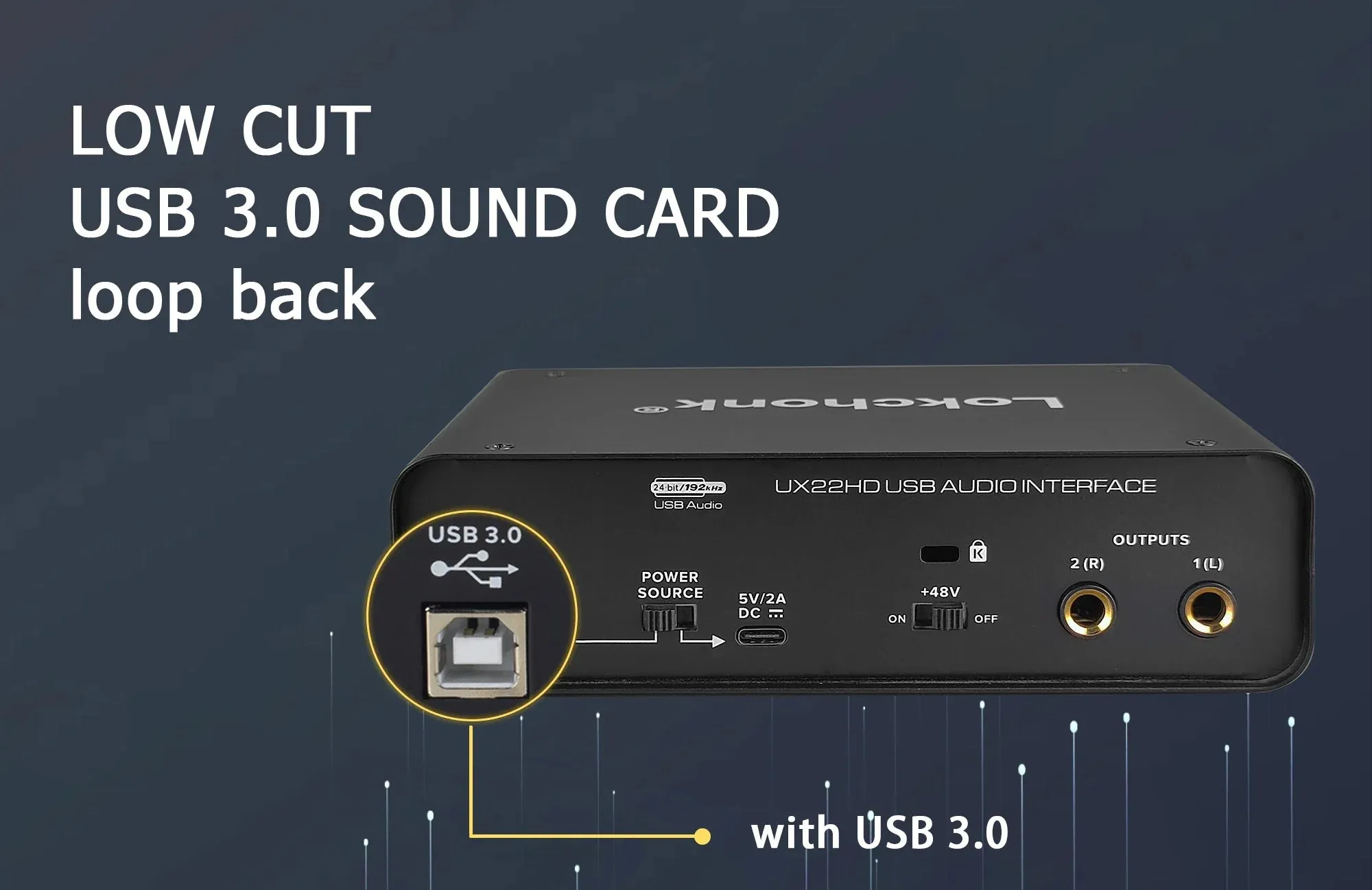 24 Bit Audio Interface for Live Recording and Podcasting