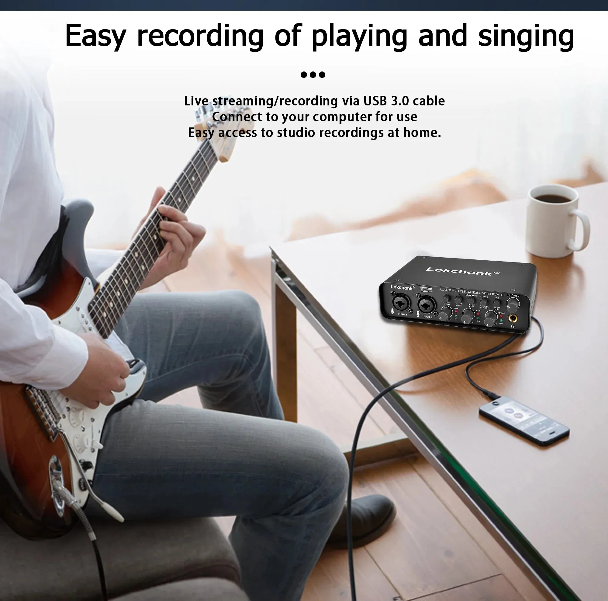 24 Bit Audio Interface for Live Recording and Podcasting