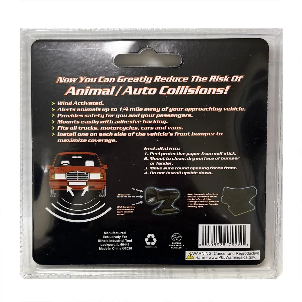 4 Ultrasonic Car Deer Warning Whistles 2 Packs Auto Safety Alert Device Safety !