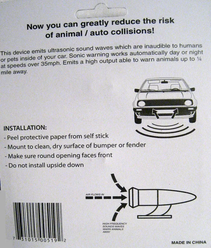 4 Ultrasonic Car Deer Warning Whistles 2 Packs Auto Safety Alert Device Safety !