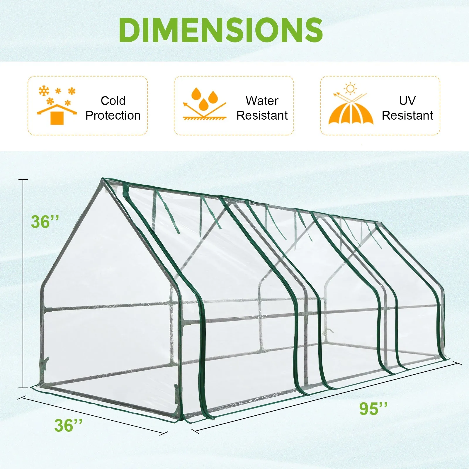 96"x36"x36" Mini Garden Portable Greenhouse