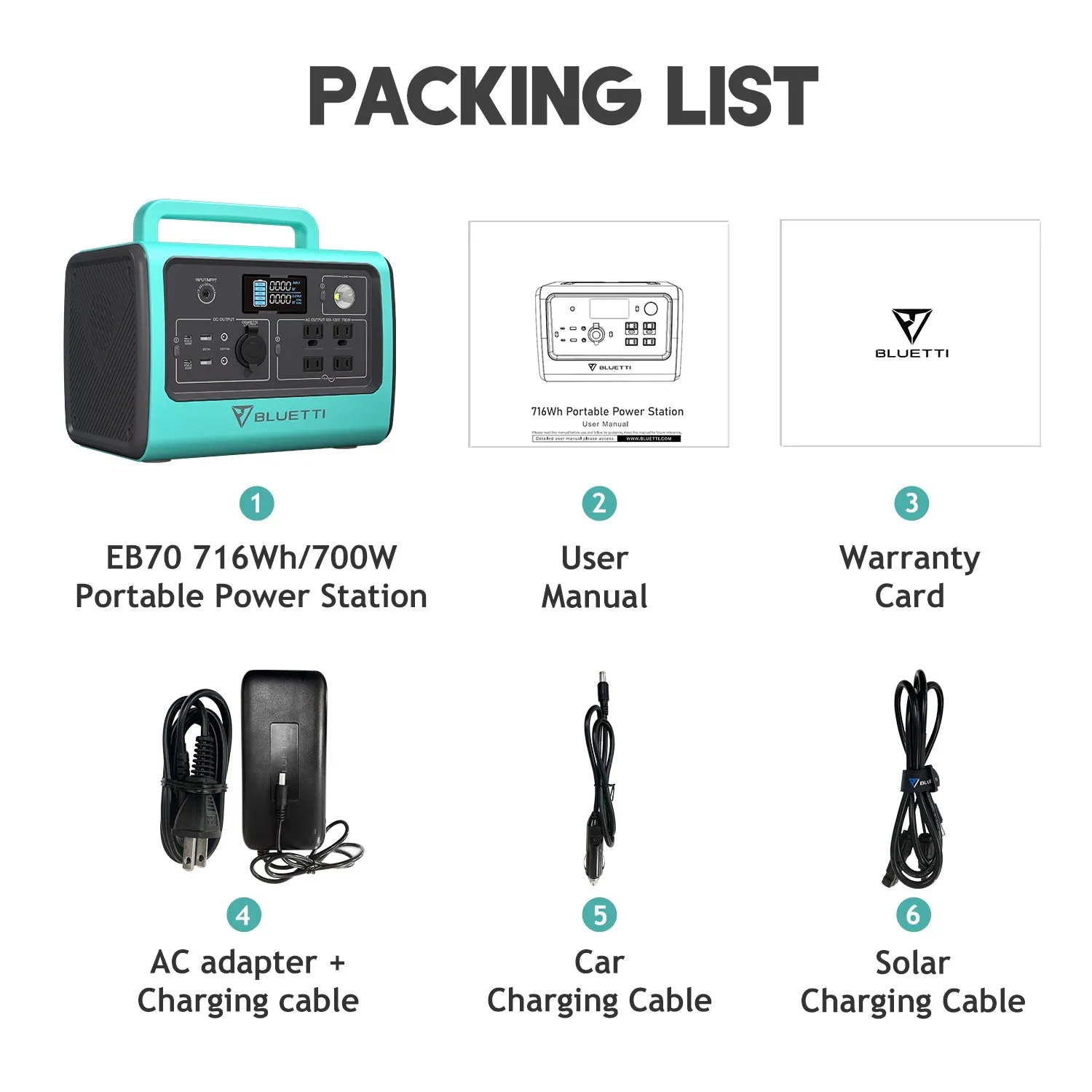 BLUETTI EB70 Portable Power Station | 700W 716Wh