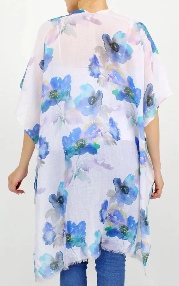 EVT10241 Flower Print Kimono Cover Up
