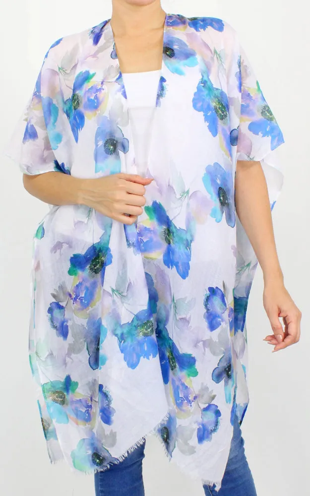 EVT10241 Flower Print Kimono Cover Up
