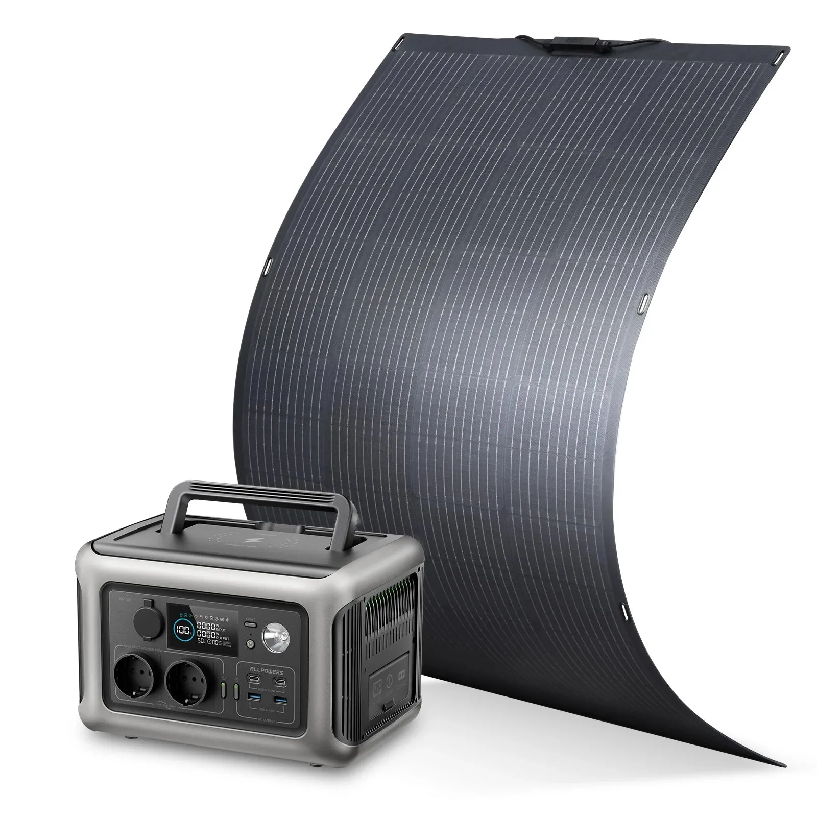 Flexible Solar Charger 100W/200W Monocrystalline Panel 299Wh 600W Powerstation