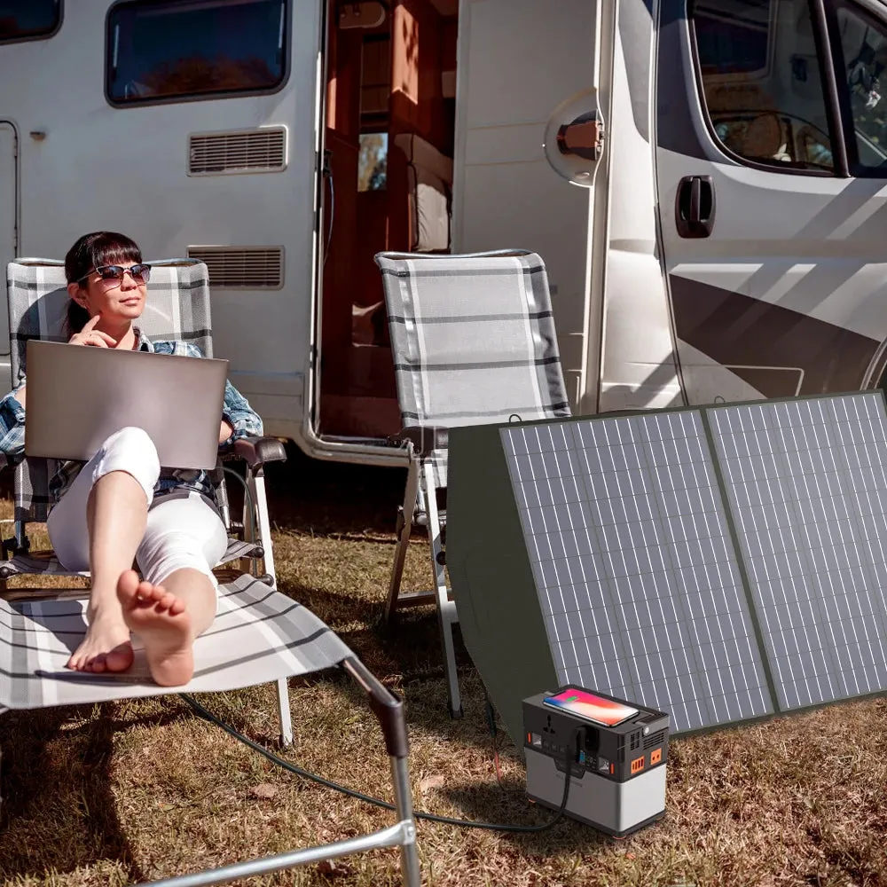 Foldable Solar Panel 100/200W Portable Charger For Outdoor Emergencies