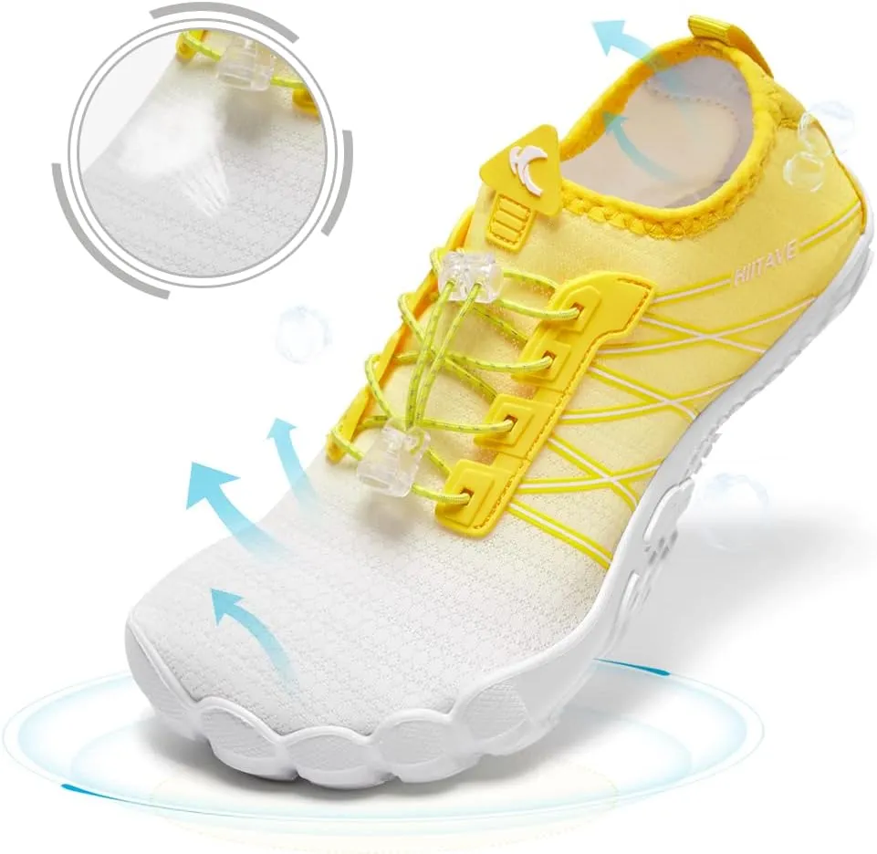 HIITAVE Water Shoes Non Slip Aqua Shoes Barefoot Quick Dry Lightweight with Beach River Swim Pool for Men Women Gradient Color