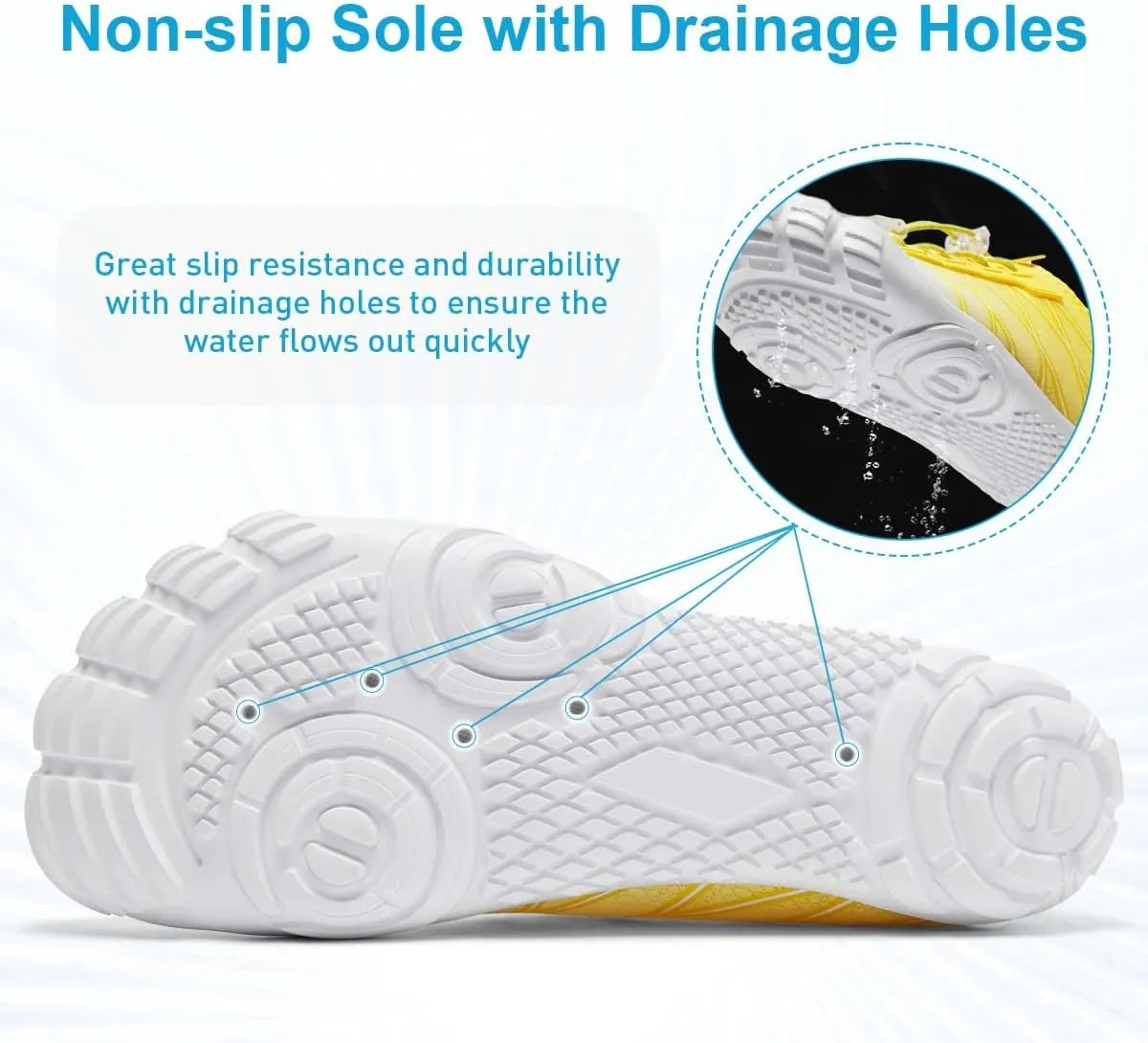 HIITAVE Water Shoes Non Slip Aqua Shoes Barefoot Quick Dry Lightweight with Beach River Swim Pool for Men Women Gradient Color