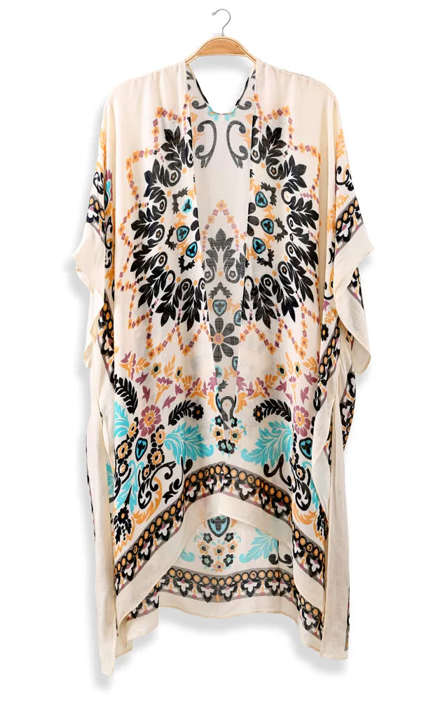 JP2121 Bandana Pattern Design Cover Up Kimono