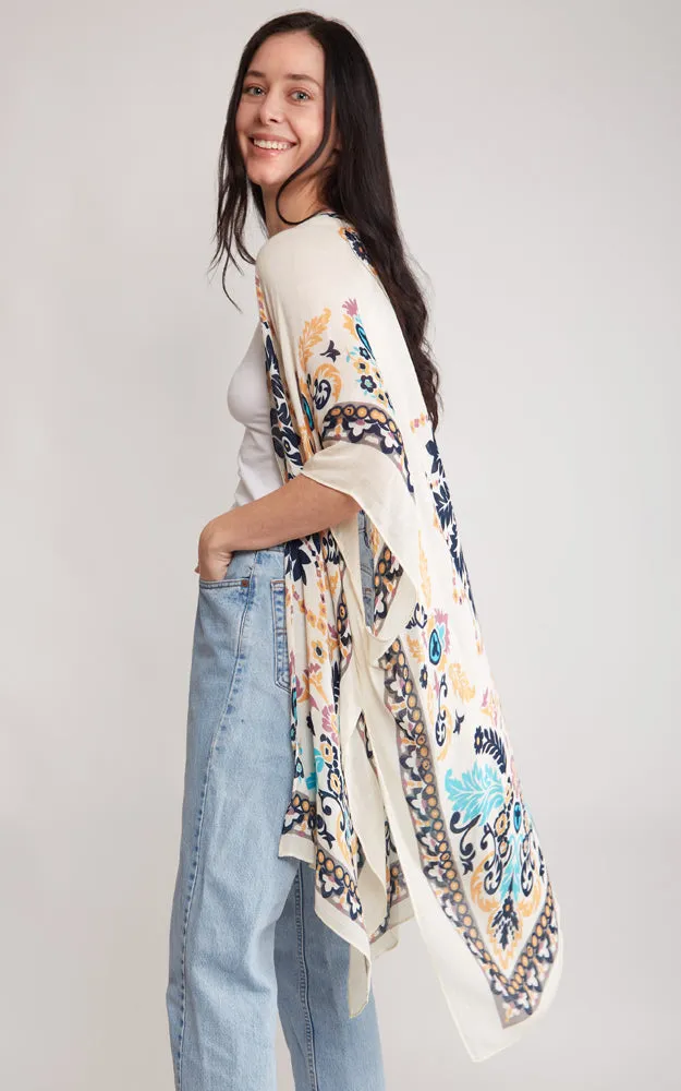 JP2121 Bandana Pattern Design Cover Up Kimono