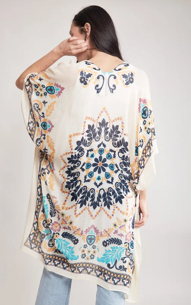 JP2121 Bandana Pattern Design Cover Up Kimono