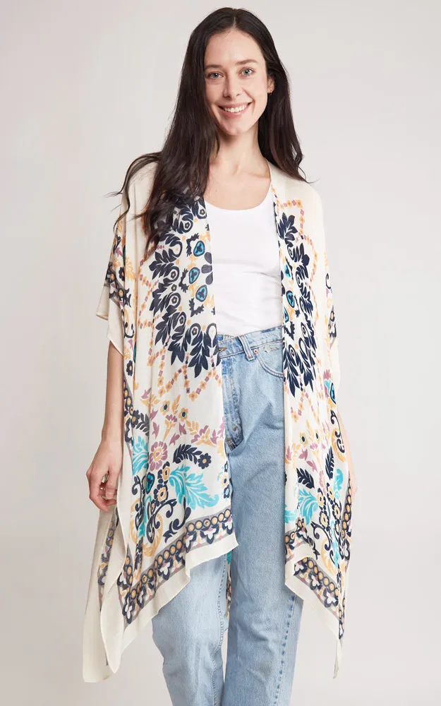 JP2121 Bandana Pattern Design Cover Up Kimono