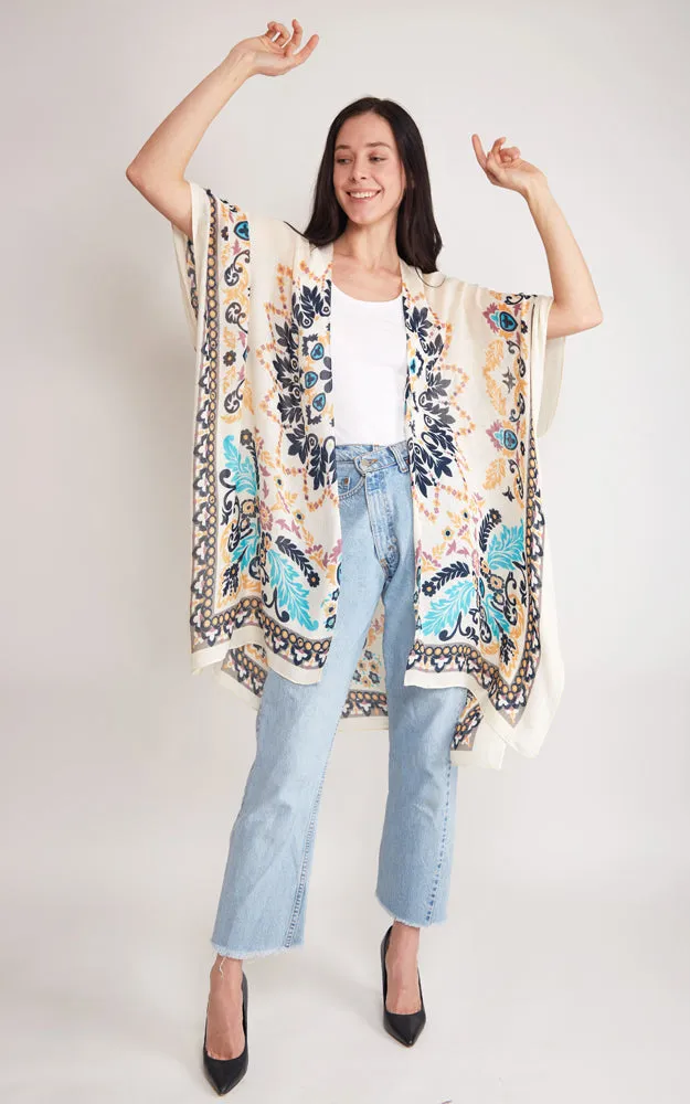 JP2121 Bandana Pattern Design Cover Up Kimono