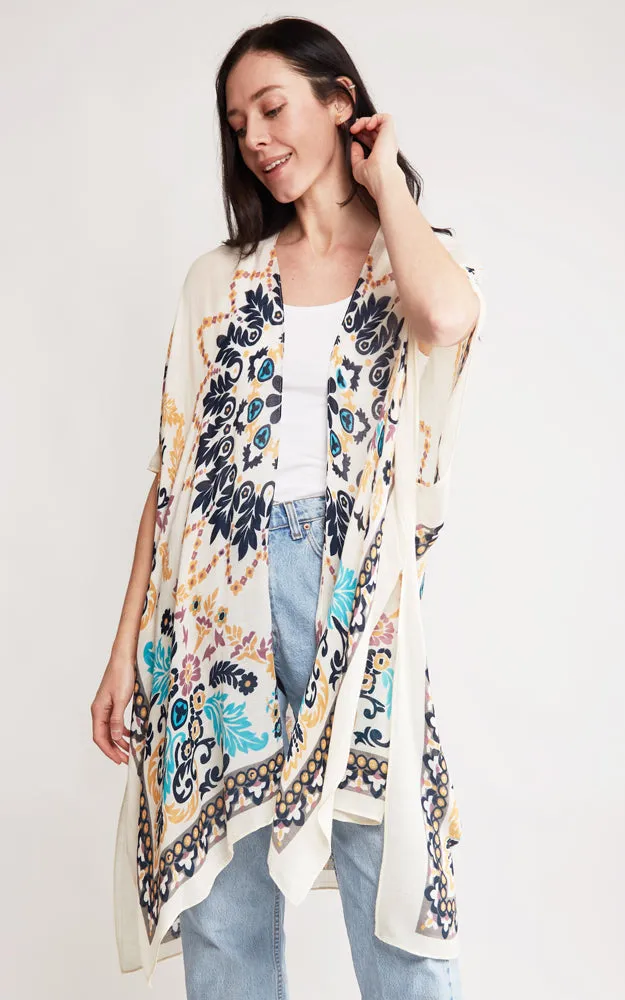 JP2121 Bandana Pattern Design Cover Up Kimono