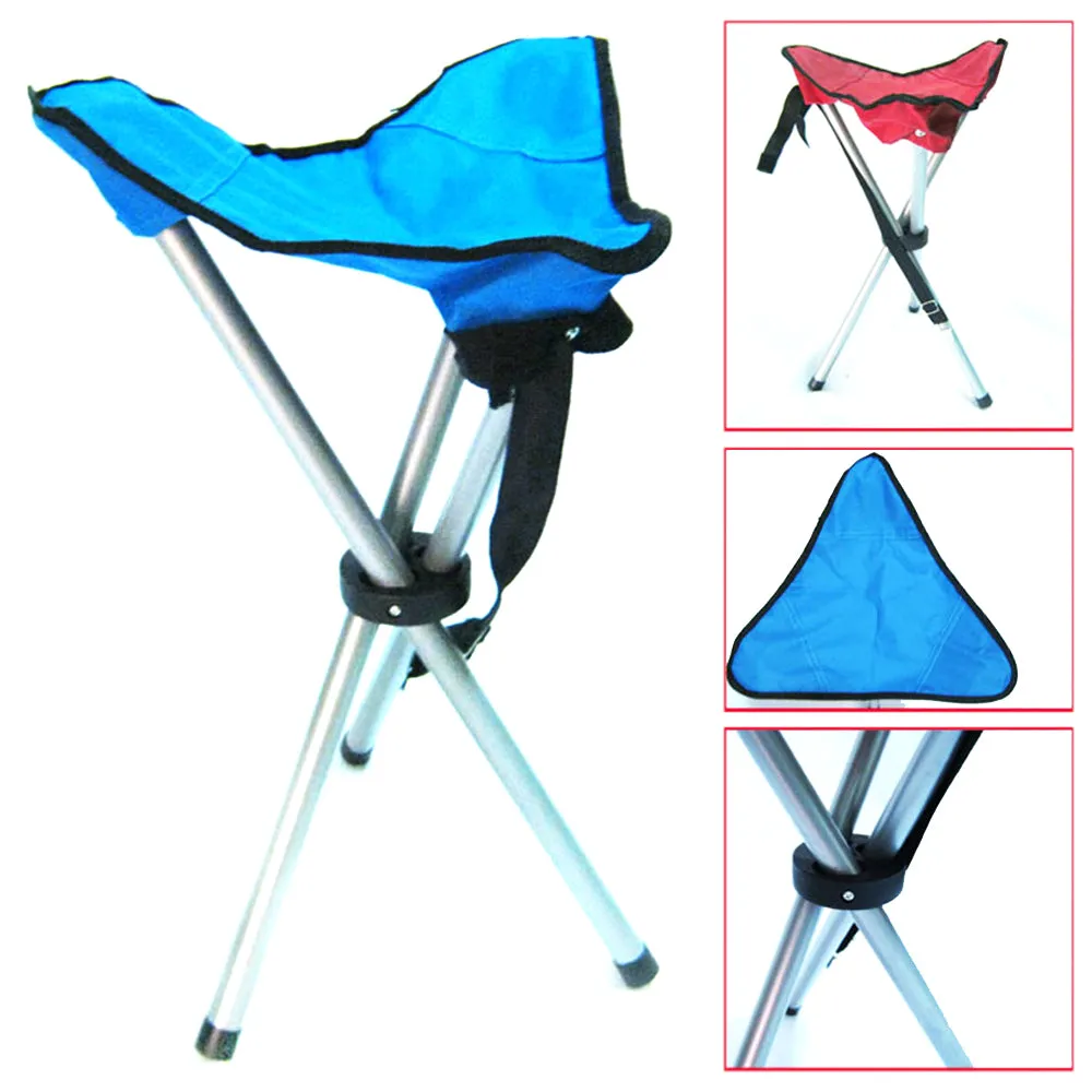 Portable Quick Folding Tripod Stool Fishing Camping Chair Fishing Travel 12"X17"