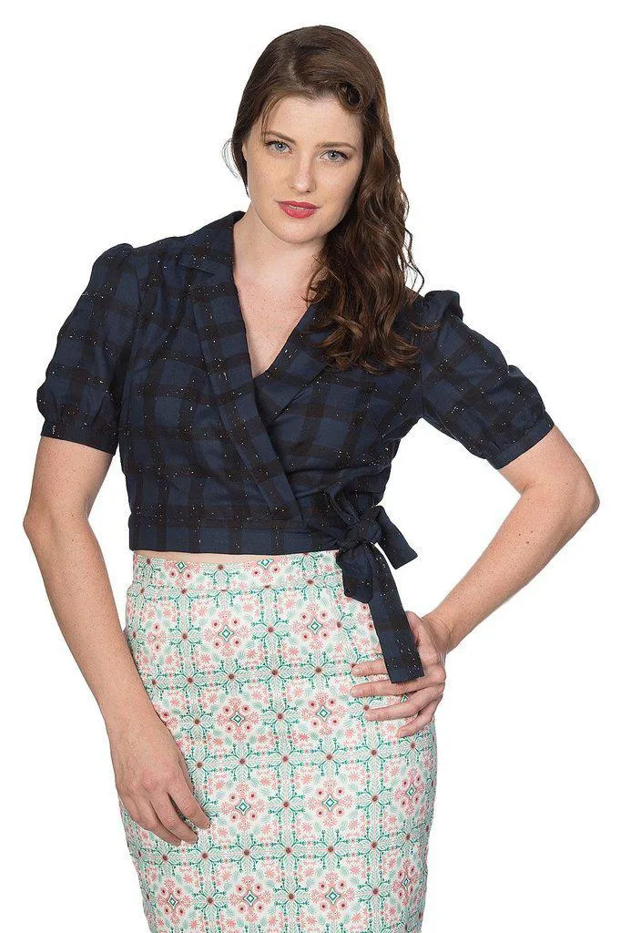 Seaside Picnic Wrap Blouse