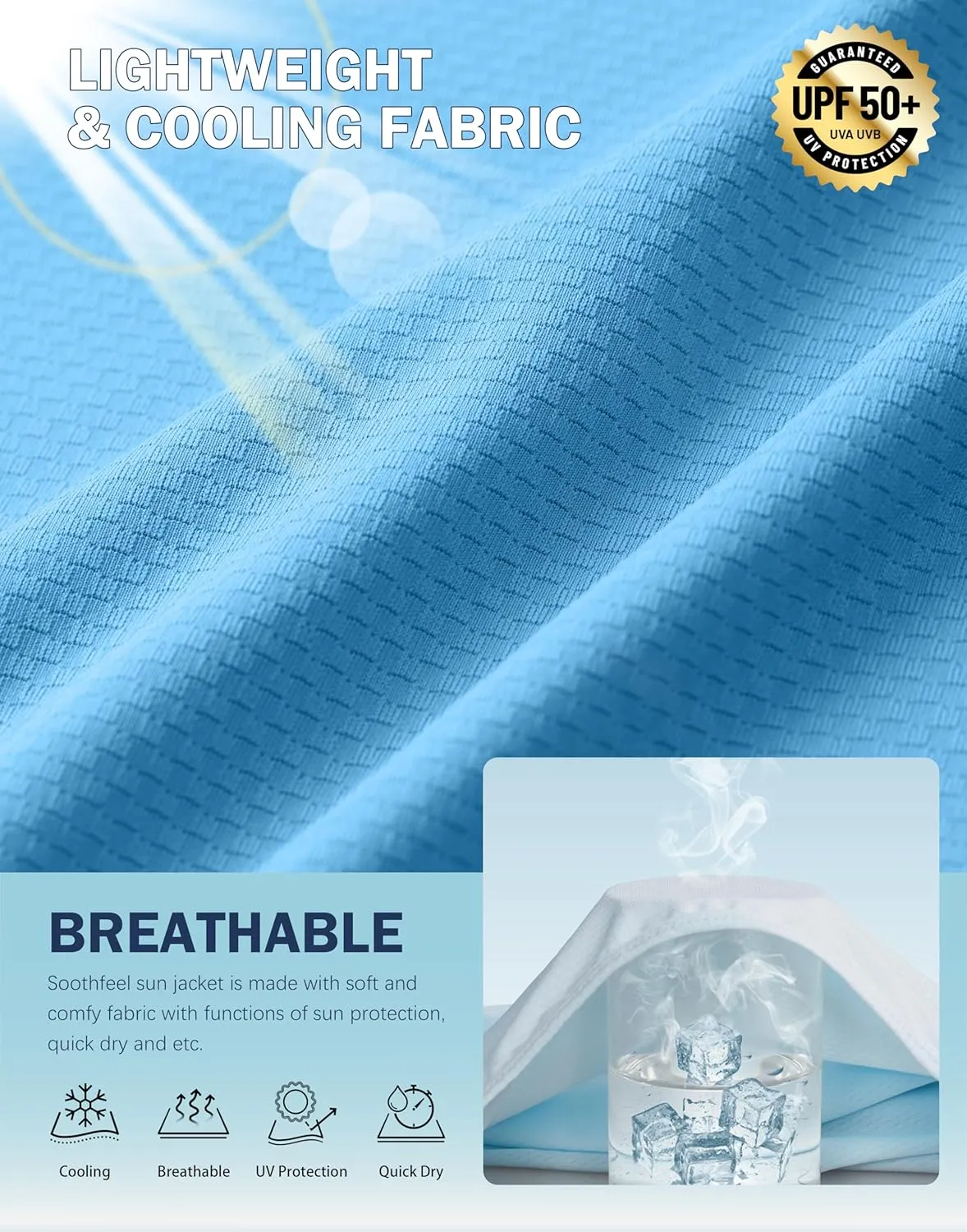 Soothfeel Women's UPF 50  Sun Protection Hoodie Jacket Lightweight Long Sleeve Sun Shirt for Women with Pocket Hiking Outdoor